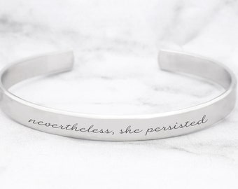 Nevertheless She Persisted Bracelet, A Motivational Mantra Bracelet