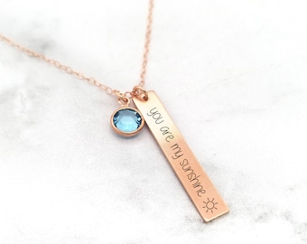 You Are My Sunshine Necklace Birthstone 