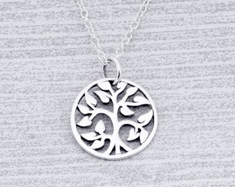 Tree Of Life Necklace, Tree Of Life Pendant, Sterling Silver Tree-Of-Life, 14mm Tree Of Life Jewelry