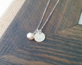 Tiny Heart Necklace // Sterling Silver // Valentines Day Gift for Her
