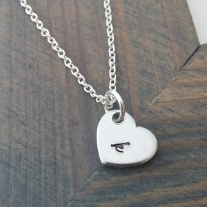 Personalized Initial Necklace / Silver Monogram Heart Necklace / Dainty Necklace / Personalized Necklace / Everyday Necklace