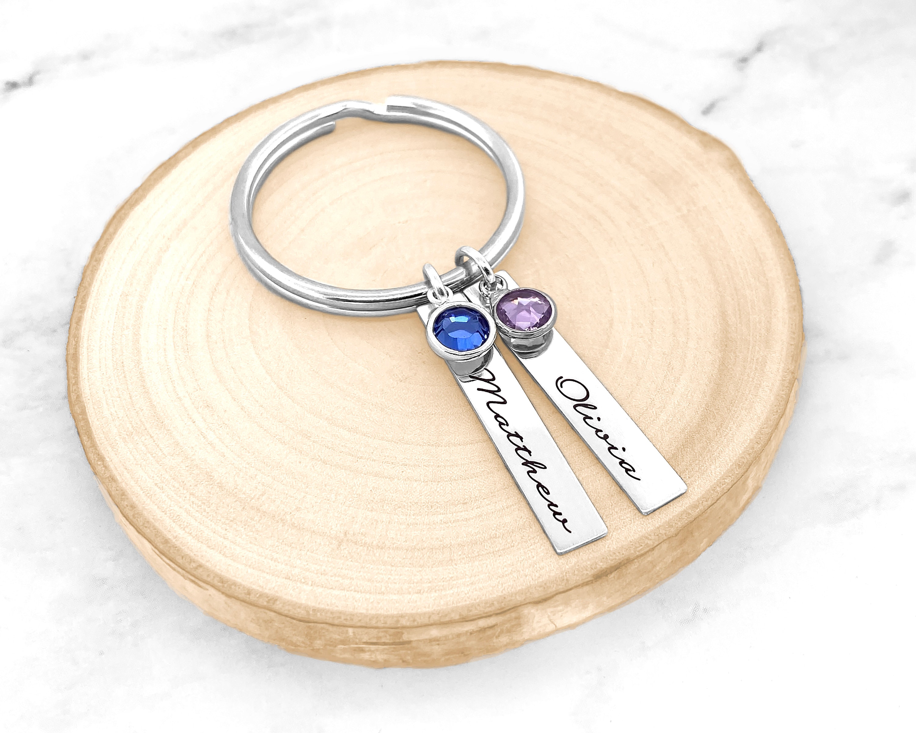 NEW Personalized Kids Name Keychain Birthstone Name Keychain | Etsy