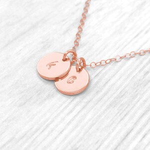 1 2 3 4 or 5 Initial Discs Sterling Silver Initial Necklace Rose Gold Initial Necklace Gold Initial Necklace image 5