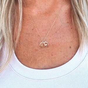 1 2 3 4 or 5 Initial Discs Sterling Silver Initial Necklace Rose Gold Initial Necklace Gold Initial Necklace image 6