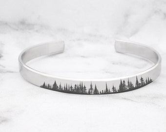 Forest Bracelet • Tree Cuff Bracelet • Outdoor Nature Bracelet • Wanderlust