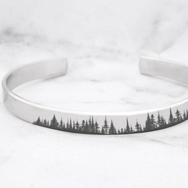 Forest Bracelet • Tree Cuff Bracelet • Outdoor Nature Bracelet • Wanderlust