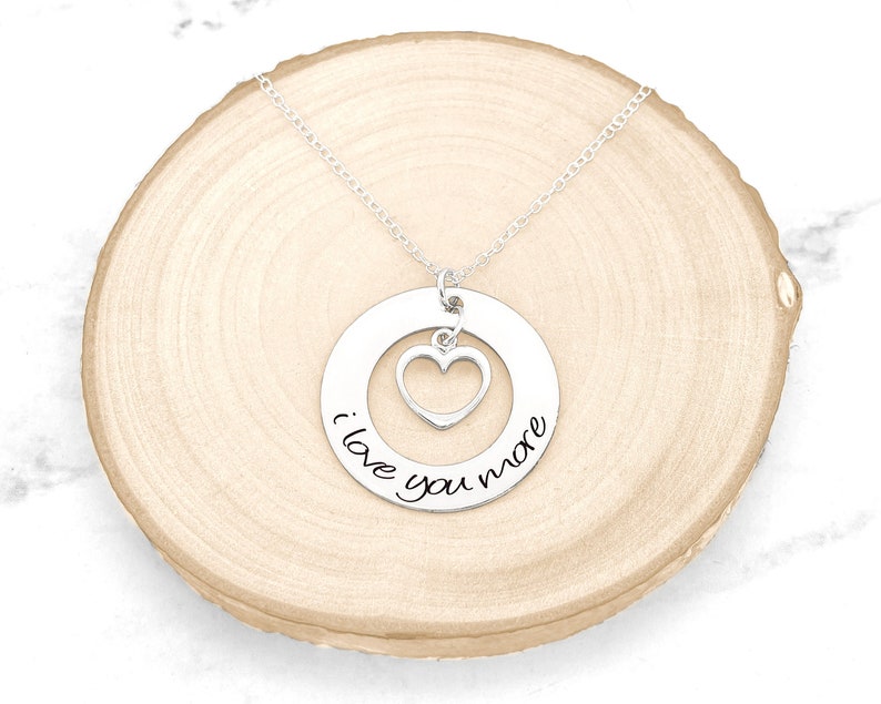 Valentines Day Necklace I Love You More Necklace Love Necklace Valentine's Day I Love You Necklace Gift For Girlfriend image 1