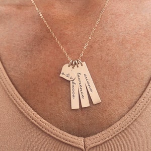 Necklace For Mom, Necklace With Kids Names, Vertical Bar Necklace