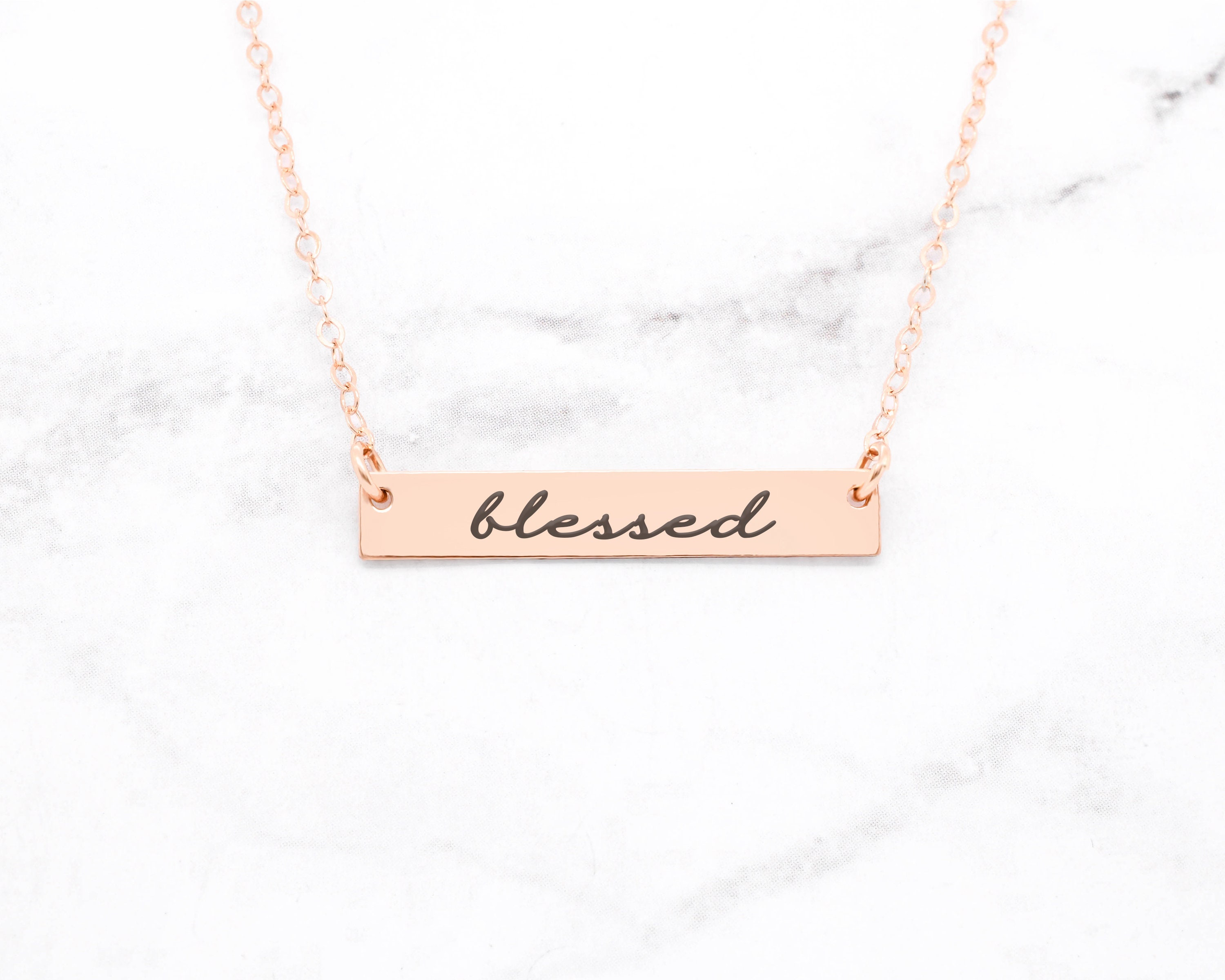 Gold Blessed Necklace Gold Blessed Bar 