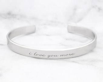 Pulsera personalizada "Te amo más" - Letra manuscrita o moderna