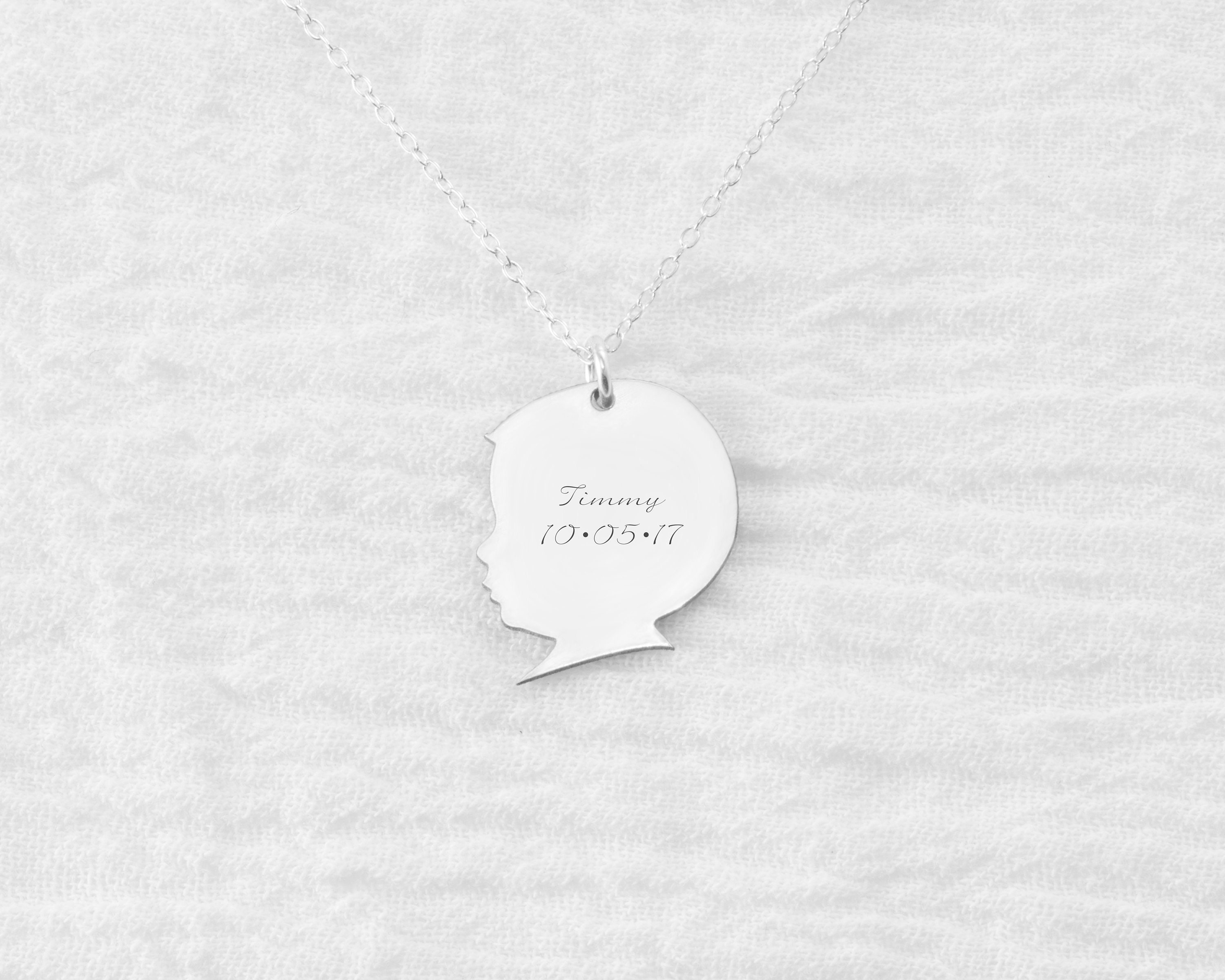 Silhouette Necklace Baby Silhouette Child Silhouette Silhouette Jewelry