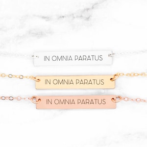 Rogan In Omnia Paratus Hand Gestempelde Ketting Etsy Nederland