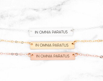 In Omnia Paratus ketting, klaar voor alles, in Omnia Paratus sieraden, gouden ketting