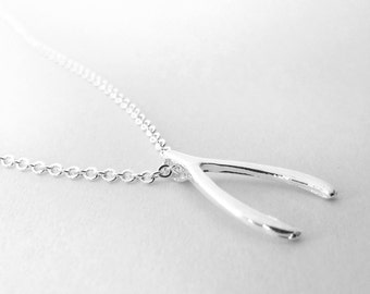 Sterling Silver Wishbone Necklace: Lucky Charm Pendant