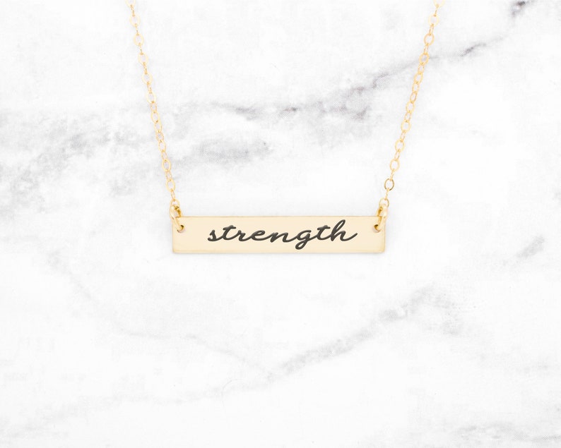 Strength Necklace Inspirational Jewelry Strength Jewelry Etsy