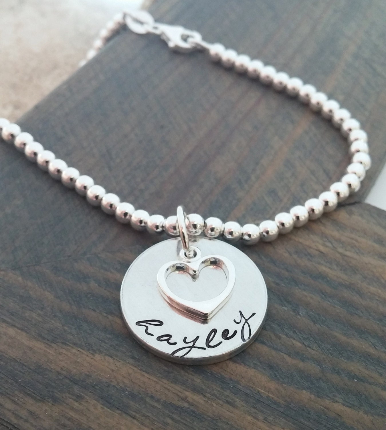Personalized Bracelet with Hand Stamped Name // Hand Stamped Etsy