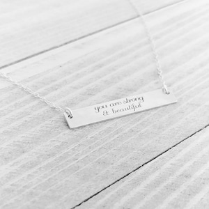 You are Strong and Beautiful / Inspirational Necklace / Graduation Gift image 5