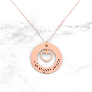 Valentines Day Necklace I Love You More Necklace Love Necklace Valentine's Day I Love You Necklace Gift For Girlfriend image 5