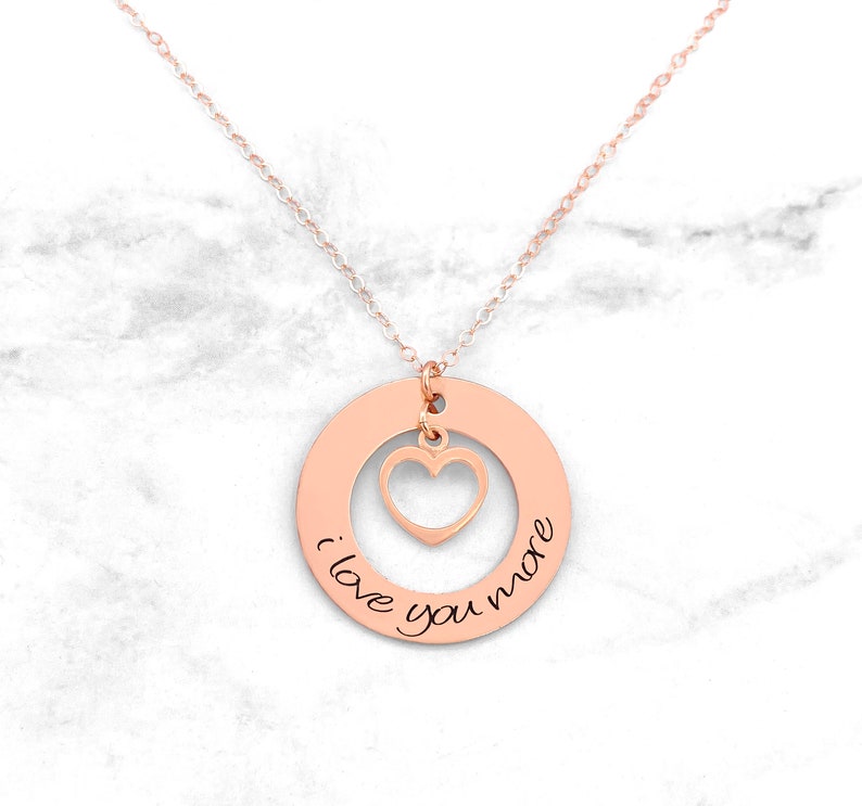 Valentines Day Necklace I Love You More Necklace Love Necklace Valentine's Day I Love You Necklace Gift For Girlfriend image 5