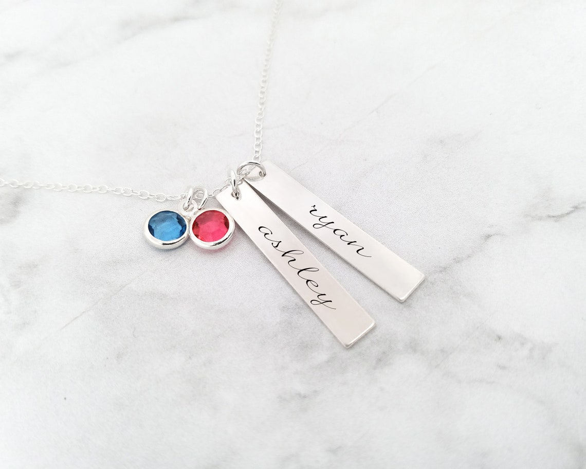 Personalized Kids Name Necklace Birthstone Name Necklace - Etsy