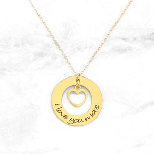 Valentines Day Necklace I Love You More Necklace Love Necklace Valentine's Day I Love You Necklace Gift For Girlfriend image 2