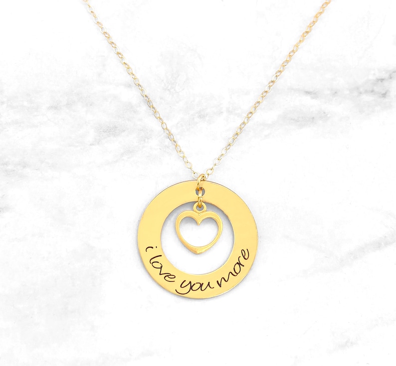 Valentines Day Necklace I Love You More Necklace Love Necklace Valentine's Day I Love You Necklace Gift For Girlfriend image 2