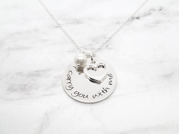 I Carry You With Me Necklace I Carry Your Heart Jewelry Sterling