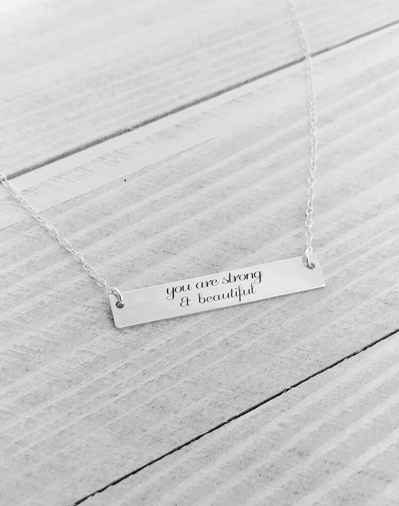 You are Strong and Beautiful / Inspirational Necklace / Graduation Gift image 6