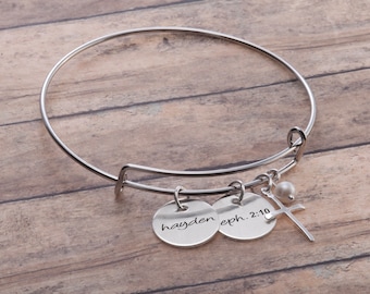 Bible Verse Bracelet, Confirmation Bangle, Confirmation Jewelry Gift, Christian Bracelet, Catholic Bangle