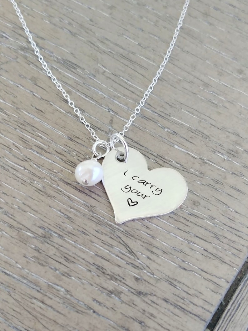 I Carry Your Heart Necklace / Sterling Silver Engraved Jewelry - Etsy