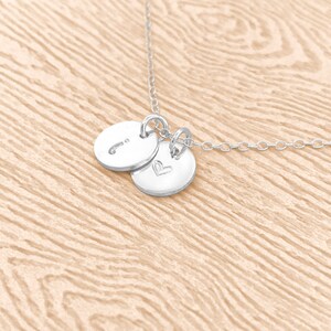 1 2 3 4 or 5 Initial Discs Sterling Silver Initial Necklace Rose Gold Initial Necklace Gold Initial Necklace image 7
