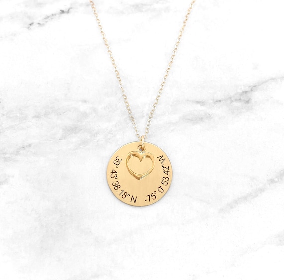 Coordinate Necklace Personalized Latitude Longitude Necklace Custom Keepsake Gift Remember a Specific Location Personalized Necklace Etsy