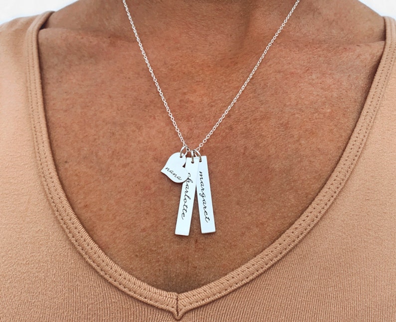 Grandma Necklace, Nana Necklace, New Grandma Necklace, Necklace For Grandma, Gift For Grandma, Gold Bar Necklace image 2