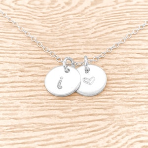 1 2 3 4 or 5 Initial Discs Sterling Silver Initial Necklace Rose Gold Initial Necklace Gold Initial Necklace image 4