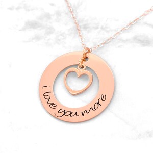 Valentines Day Necklace I Love You More Necklace Love Necklace Valentine's Day I Love You Necklace Gift For Girlfriend image 3