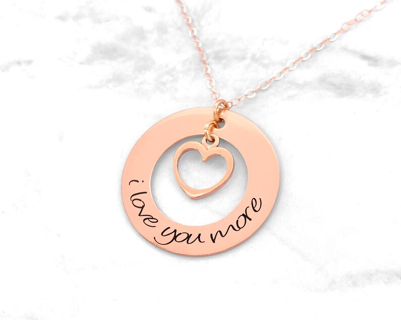 Valentines Day Necklace I Love You More Necklace Love Necklace Valentine's Day I Love You Necklace Gift For Girlfriend image 3