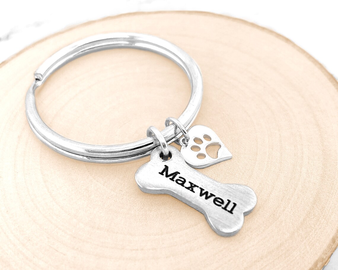 Dog Keychain Personalized Dog Keychain Dog Lover Gift Etsy