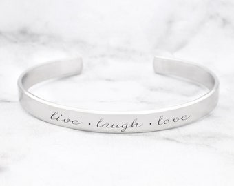 Live Laugh Love Cuff, Bracelet Live Laugh Love