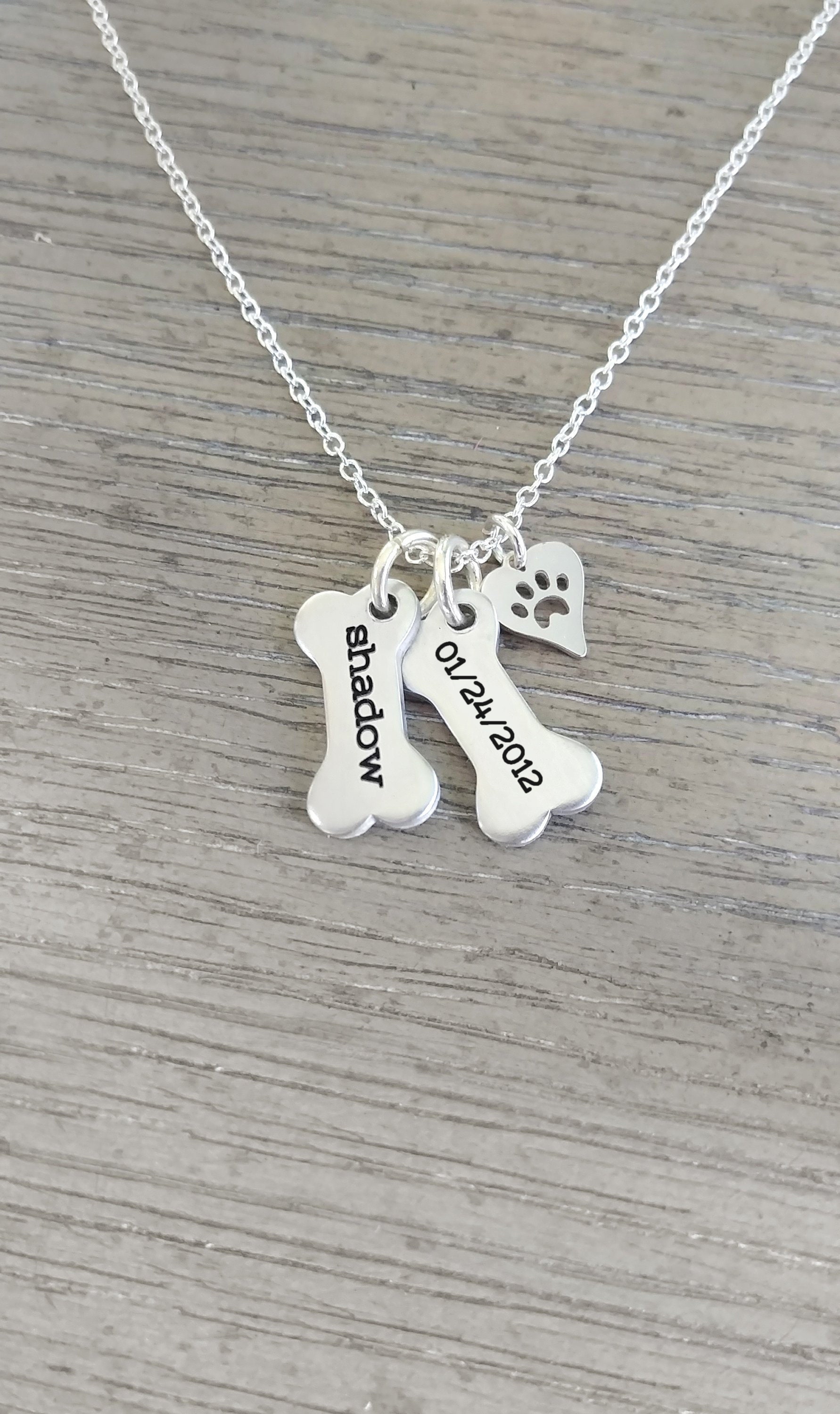 Dog Bone Necklace Dog Paw Necklace 