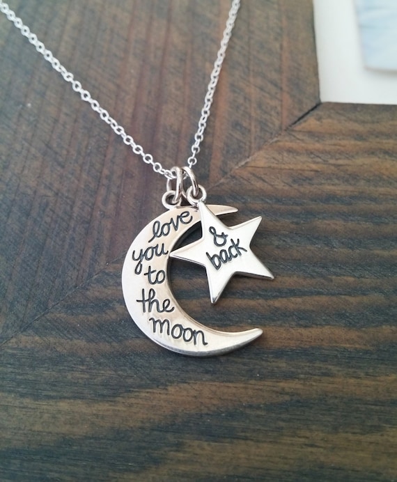 I Love You To The Moon And Back Necklace - Set of 2 Mother Daughter Ne |  Sincerely Silver