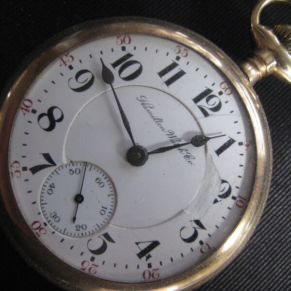 18 Size Hamilton Railroad grade Pocket Watch