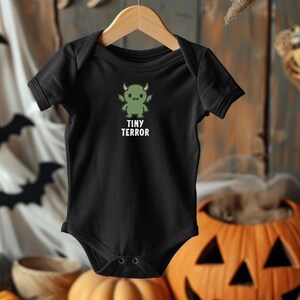 Baby Bodysuit, Tiny Terror Halloween Infant Jersey One Piece, Cute Toddler Costume, Baby Shower Gift, Funny Halloween Outfit, Newborn Romper
