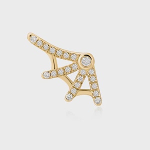 14K Gold Diamond Star Cartilage Stud, Helix Piercing Earring, Minimalist Flat Back Stud, Tiny Cluster Diamond Earring Gift