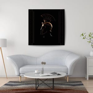 Roman Centurion Helmet Poster | Black & Gold Gladiator Wall Art | Luxury Roman Warrior Print