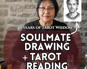 Future Soulmate Drawing and Psychic Tarot Reading, Future Husband or Wife Sketch Portrait, Twin Flame Love Reading