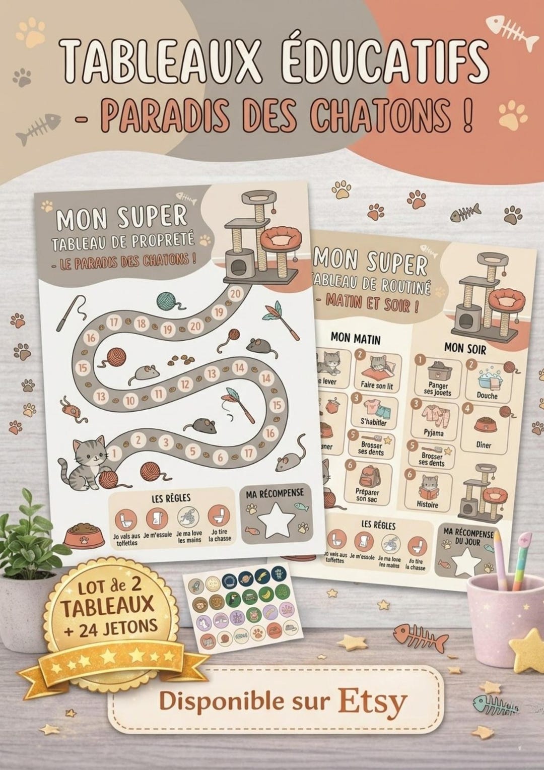 Kitten Routine and Potty Training Pack - Complete Printable Kit - 24 ...