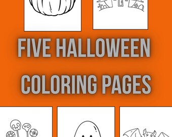 Pagine da colorare di Halloween carine e spettrali / Bambini e adulti (PDF)