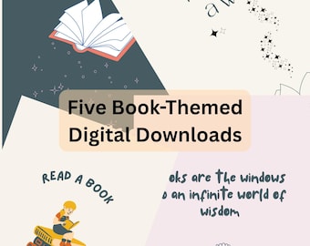 Láminas para amantes de los libros / Decoración caprichosa para un rincón de lectura (descarga digital)