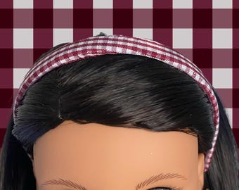 Plaid Doll Headband fits 18 inch Dolls inspired by Samantha Parkington