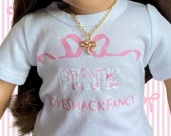 Camiseta Coquette Bow de 45 cm para muñecas American Girl